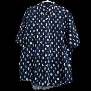 Nautica Men’s Cotton Black Multi Seashells & Clam Print Button Down Shirt Sz-XL